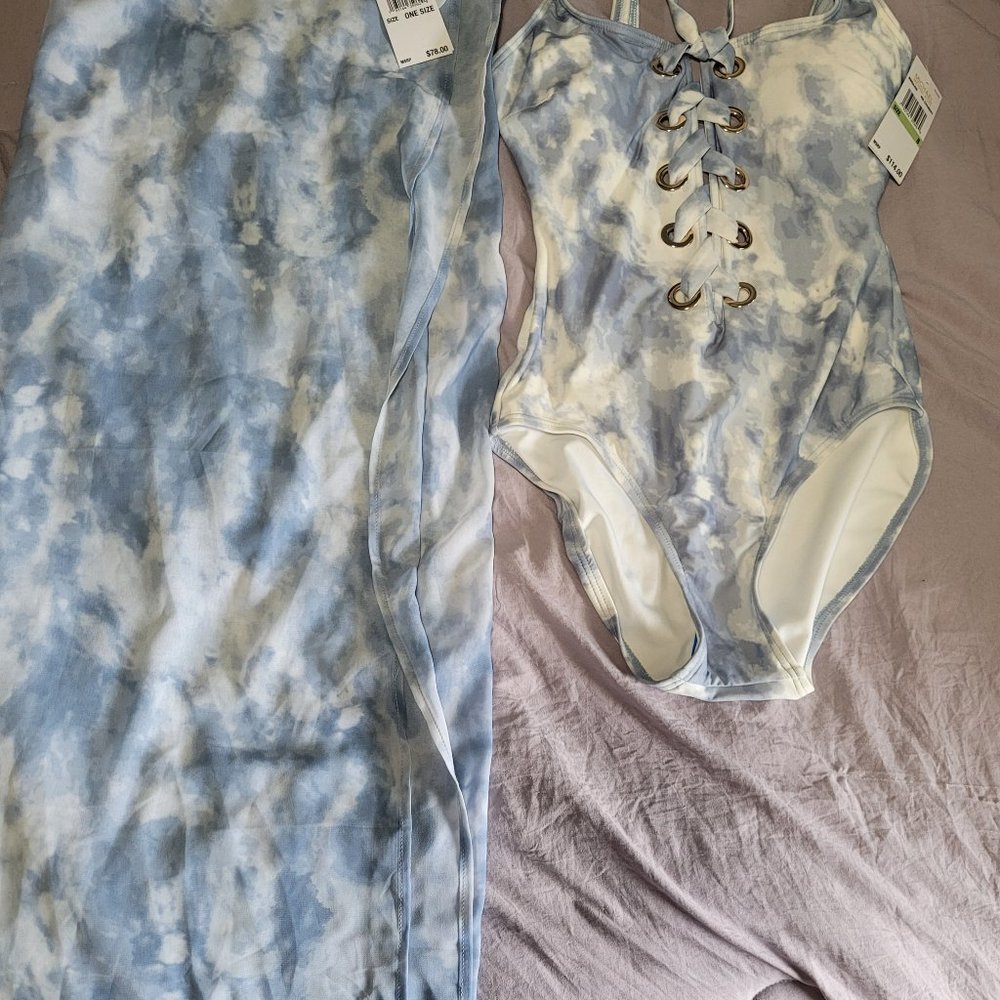 Michael Kors Tie Dye swimsuit and wrap